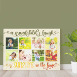 A Grandchilds Laugh Quote - Custom Photo Canvas Print<br><div class="desc">Attractive photo canvas which grandparents will love. The design features 8 of your favorite photos arranged in a grid format and framed with a lovely grandkids quote, lettered in swirly calligraphy with love hearts. The photos are displayed in squares, so you can upload square instagram pictures and should also have...</div>