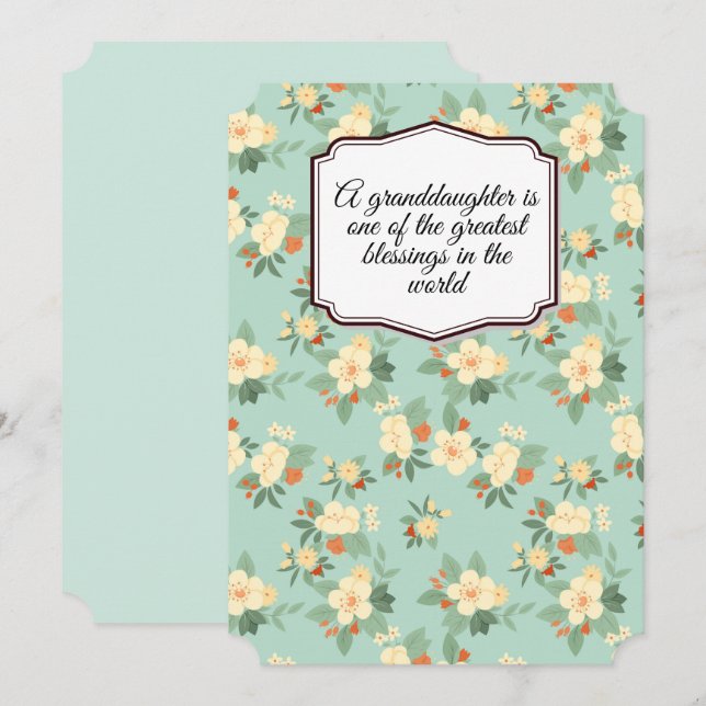 A granddaughter is one of the greatest blessings holiday card (Front/Back)