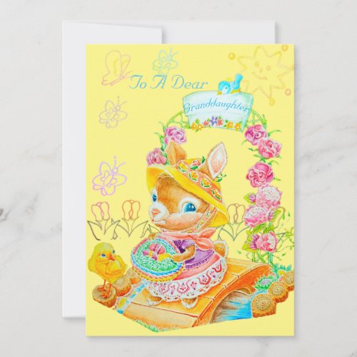 A Granddaughters Personalized Easter Card Thank You Card