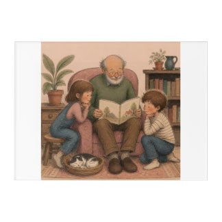 A Grandfather’s Storytime – Vintage Children’s Acrylic Print