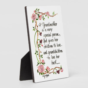 A Grandmother is a Very Special Person Plaque
