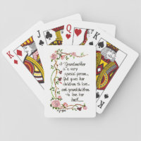 A Grandmother is a Very Special Person Playing Cards
