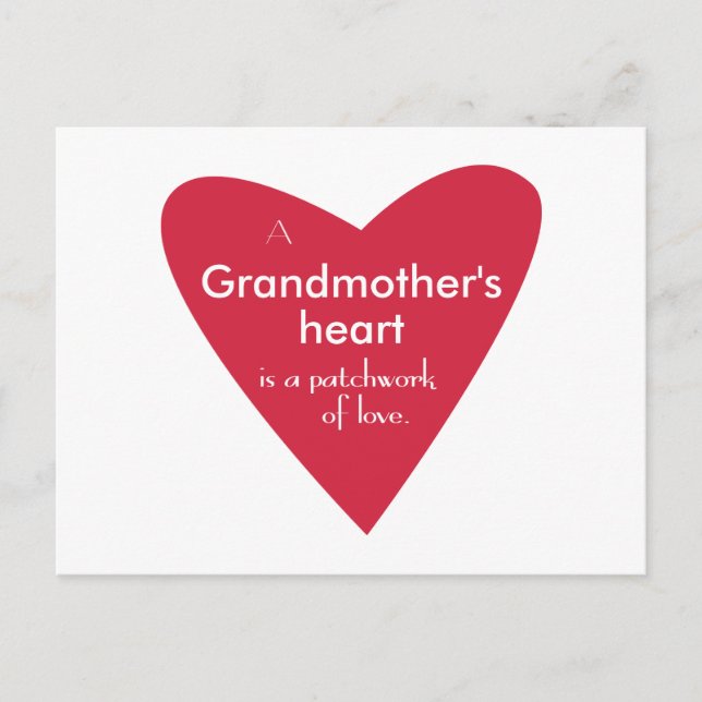 A Grandmother's Heart Postcard (Front)