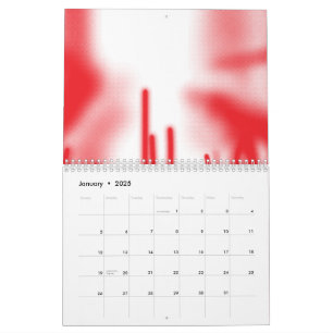 A graphic design featuring bold red and orange sha calendar