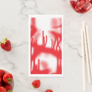 A graphic design featuring bold red and orange sha paper guest towels