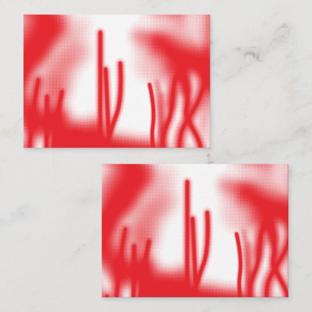 A graphic design featuring bold red and orange sha place card (Front/Back)