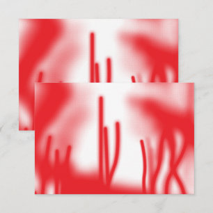 A graphic design featuring bold red and orange sha thank you card