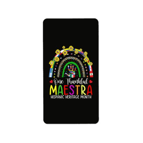 A Grateful Maestra Teacher Hispanic Heritage Month Label