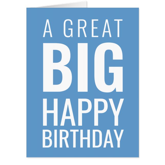 A Great Big Happy Birthday Modern | Blue Card (Front)