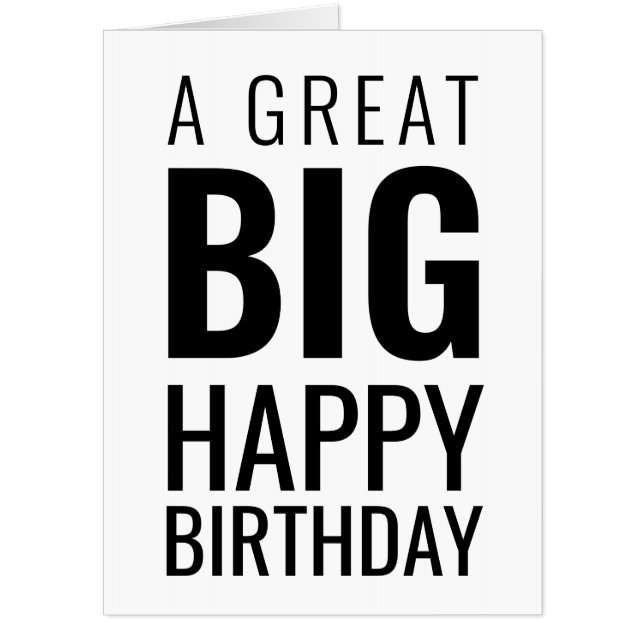 A Great Big Happy Birthday Modern Card (Front)