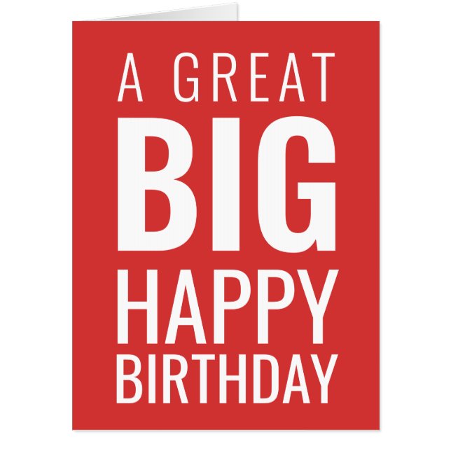 A Great Big Happy Birthday Modern | Red Card (Front)