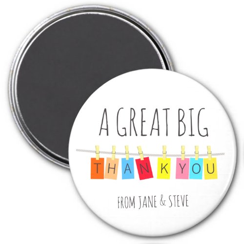 A Great Big Thank You Cute Bright Bunting  Magnet