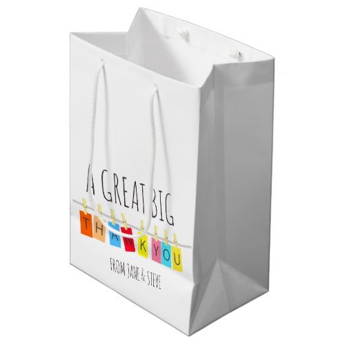 A Great Big Thank You Cute Bright Bunting  Medium Gift Bag