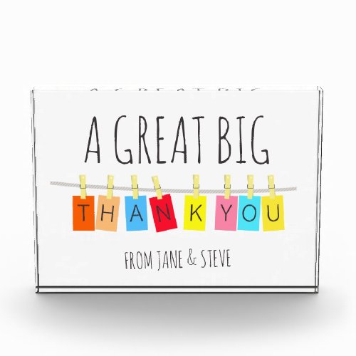 A Great Big Thank You Cute Bright Bunting  Photo Block
