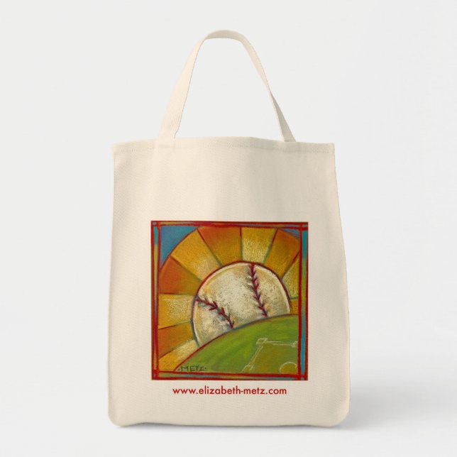 "A Great Day for Baseball" tote bag (Front)