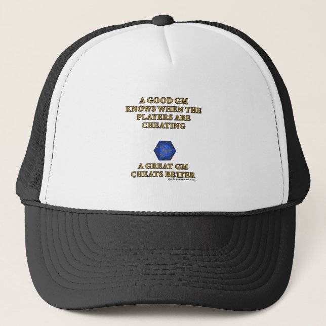 A Great DM Cheats Better Trucker Hat (Front)