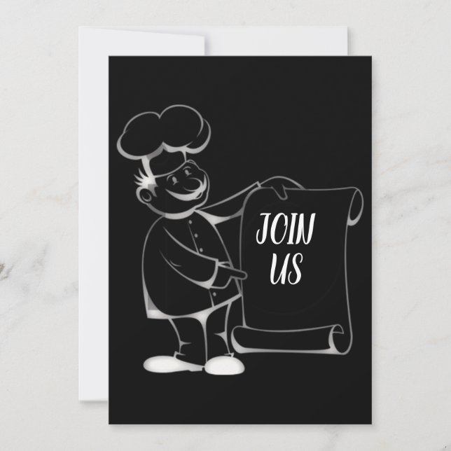 A GREAT ***INVITATION*** WITH THIS COOL CHEF INVITATION (Front)