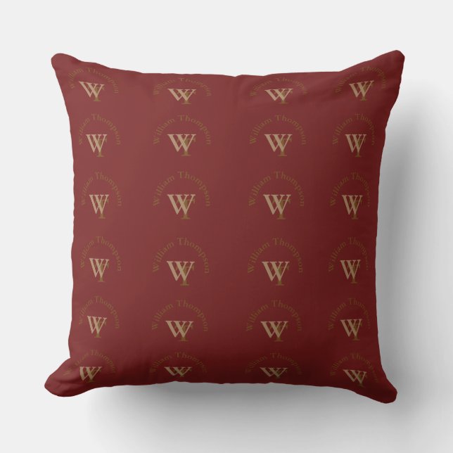 a great pattern of monograms . personalized throw pillow (Front)