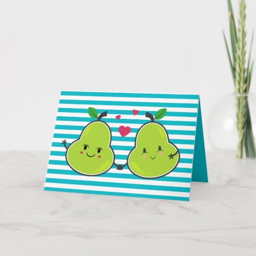 A Great Pear Love Kawaii Valentines Day Card