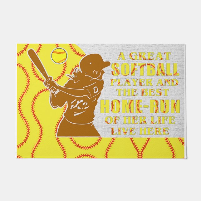 A Great Softball Player And The Best Home-Run Doormat (Front)