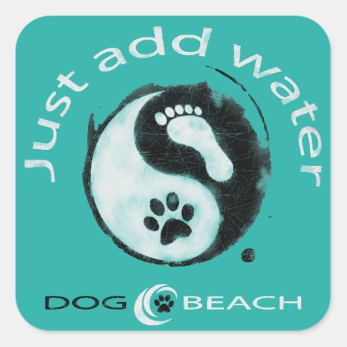 A great stiker for dog and beach lovers square sticker