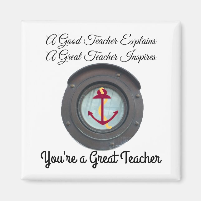 A Great Teacher Anchor Design Magnet (Front)