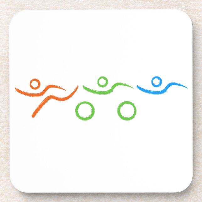 A great Triathlon gift for your friend or family Beverage Coaster (Front)