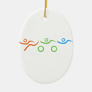 A great Triathlon gift for your friend or family Ceramic Ornament