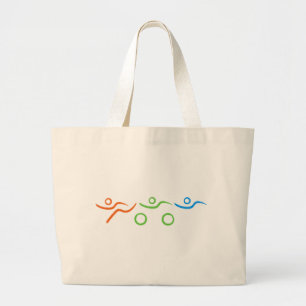 A great Triathlon gift for your friend or family Large Tote Bag
