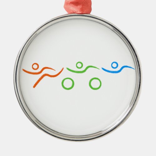 A great Triathlon gift for your friend or family Metal Ornament