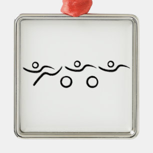 A great Triathlon gift for your friend or family Metal Ornament