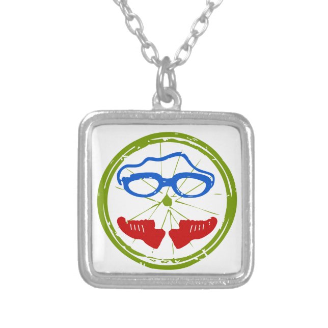 A great Triathlon gift for your friend or family Silver Plated Necklace (Front)