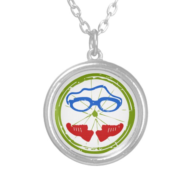 A great Triathlon gift for your friend or family Silver Plated Necklace (Front)