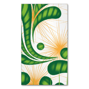 A green and gold artistic pattern depicting a tree business card magnet