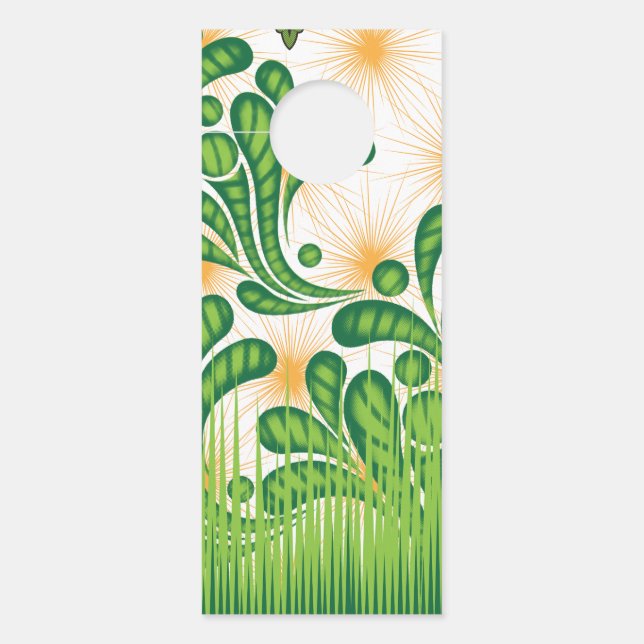 A green and gold artistic pattern depicting a tree door hanger (Front)