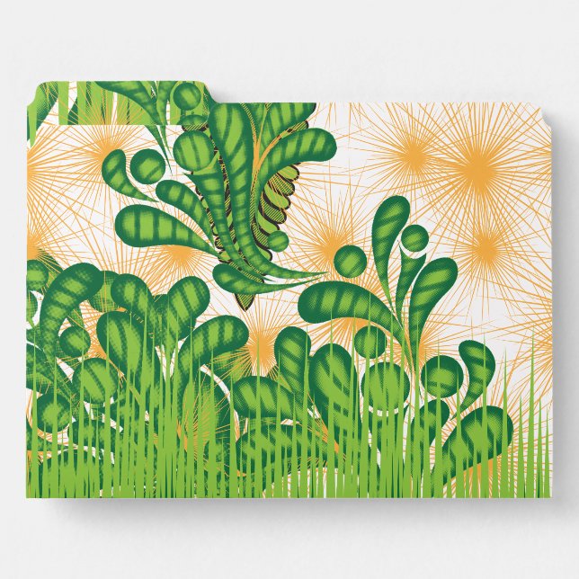 A green and gold artistic pattern depicting a tree file folder (Front Left)