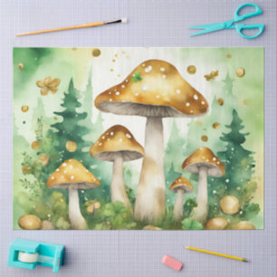 A Green and Gold Mushroom Series Design #2 Tissue Paper