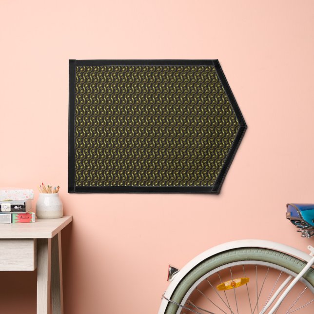 a green and white background with a wavy pattern pennant (Insitu 2)