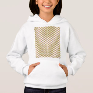 a green and white background with small leaves hoodie
