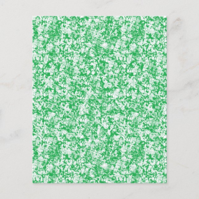 a green and white background with small white dots flyer (Front)