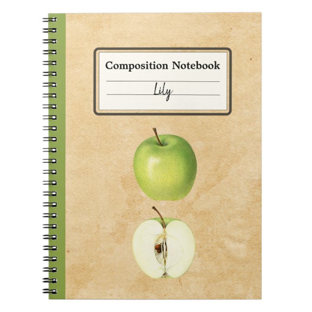 A Green Apple and a Half Personalized Composition Notebook (Front)