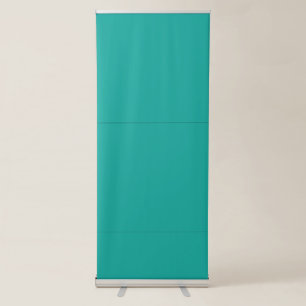 a green background with a retractable banner