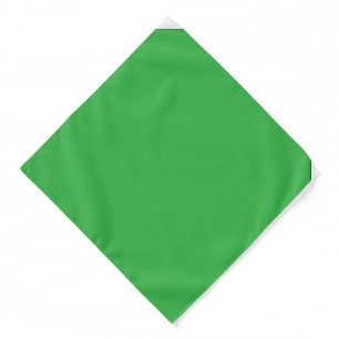 a green background with a white border bandana