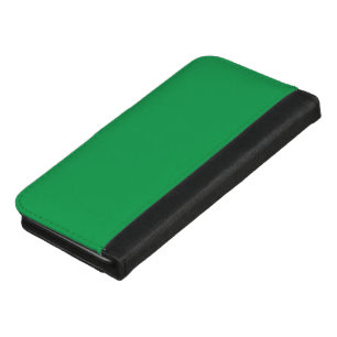 a green background with a white border iPhone 8/7 plus wallet case