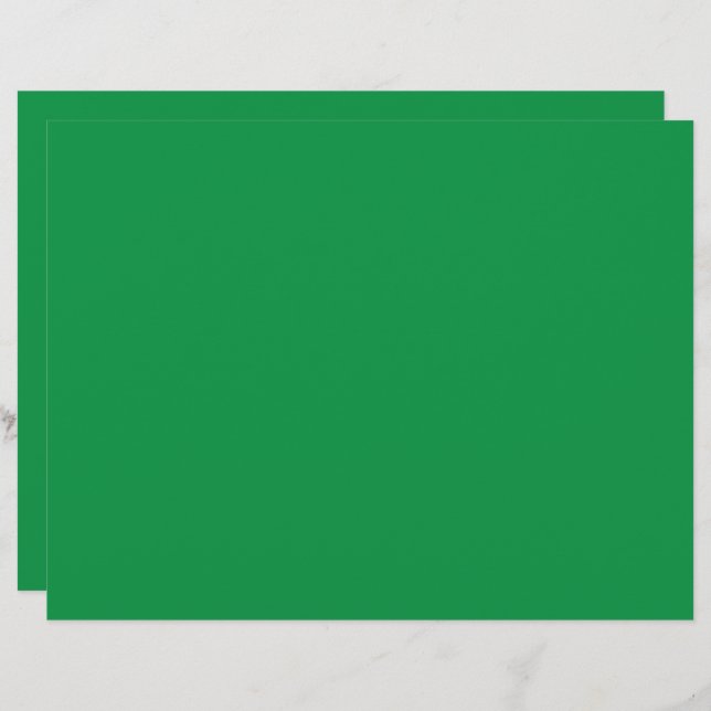 a green background with a white border letterhead (Front/Back)
