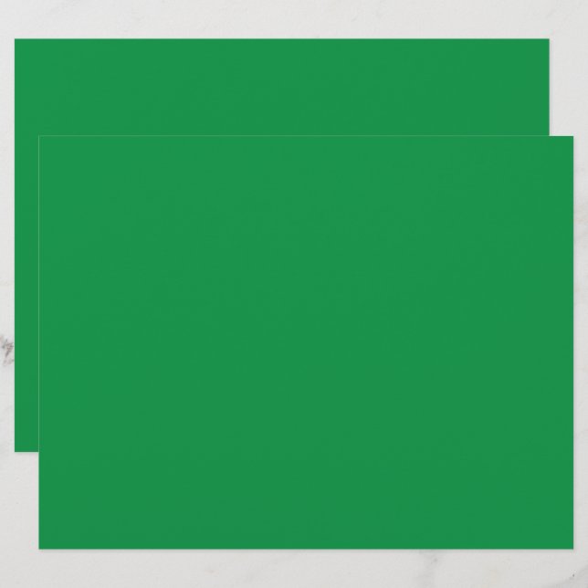 a green background with a white border letterhead (Front/Back)