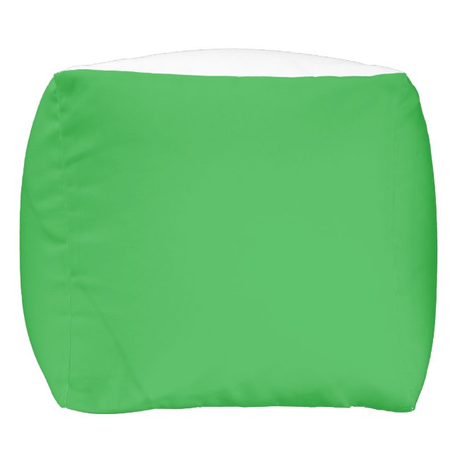 a green background with a white border pouf (Front)