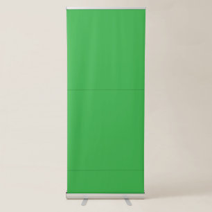 a green background with a white border retractable banner