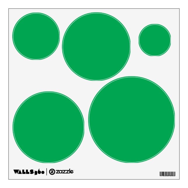 a green background with a white border wall decal (Front)