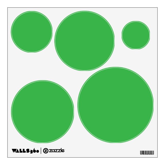 a green background with a white border wall decal (Front)